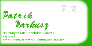 patrik markusz business card